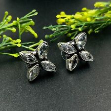 925 Sterling Silver Rose Cut White Topaz Gemstone Jewelry Stud Earring