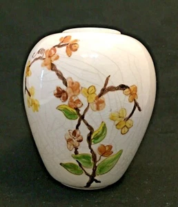 Vintage AJL Japón? Jarrón floral redondo blanco de cerámica de 5" - Imagen 1 de 8