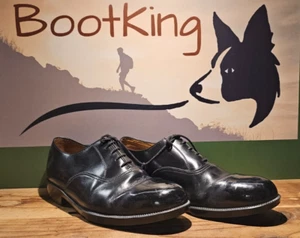 Schwarze Oxford Leder Parade Schuhe mit strapazierfähiger Gummisohle UK 9 M #2014 - Bild 1 von 9
