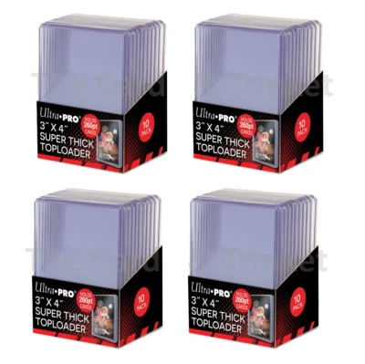 40 Ultra PRO Thick 260pt Card Toploaders 3x4 Toploader Loader Top Loaders 4 10ct - Image 1 of 3