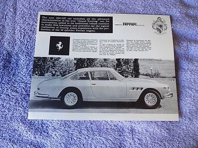 Ferrari 330GT 330 GT 1967 1968 folleto hoja de corte nuevo raro Foto 1 de 2
