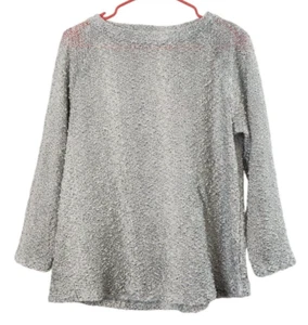 Jamie Sadock Womens M Textured Pullover Sweater Long Sleeve Gray White - Picture 1 of 4