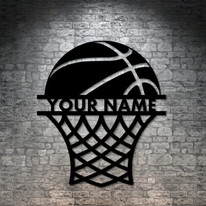 Personalisiertes Metallschild mit Namen Basketballspielername. Individuelles Basketball Liebhaber Geschenk - Bild 1 von 6