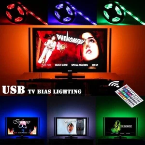 LED Strip Light 5V 5050 RGB 44key Remote Lights Flexible Tape Lights TV USB Plug - Picture 1 of 12