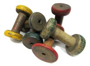 Vintage Wood Textile Spool Bobbins Set of 5 Bobbins each about 5 inches tall
