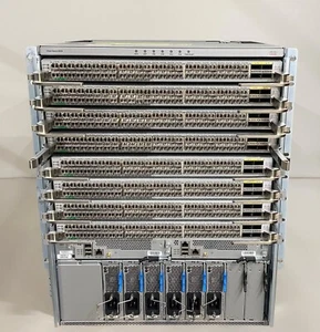 Cisco Nexus 9508 2x N9K-SUP-A 8x N9K-X9564PX 384x SFP-10G-SR 13U Network Switch - Picture 1 of 1
