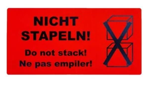 50 Hinweisetiketten "Nicht stapeln" Versandaufkleber Warnetiketten Etiketten - Bild 1 von 5
