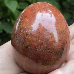 251g Natural Red Jasper Egg Stone Quartz Healing Reiki Energy Decoration - Picture 1 of 4