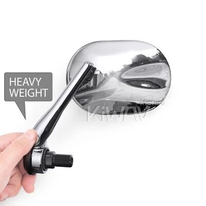 Bar end mirrors heavy weight chrome oval for Yamaha YZF-R125 XJR400 XJ-6 MT-01 - Picture 1 of 9
