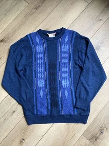 Vintage NORM THOMPSON Herren Langarm Blau Pullover Sweater Größe L - Bild 1 von 6