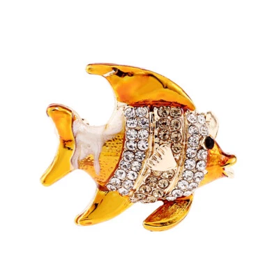 Broche de Peces Tropicales de Moda Lujoso Estrás Estrás Ropa Accesorio Foto 1 de 4