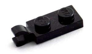 20 LEGO Black Plate 1 x 2 with Horizontal Clip on End (63868) - 20 Pieces - Foto 1 di 1