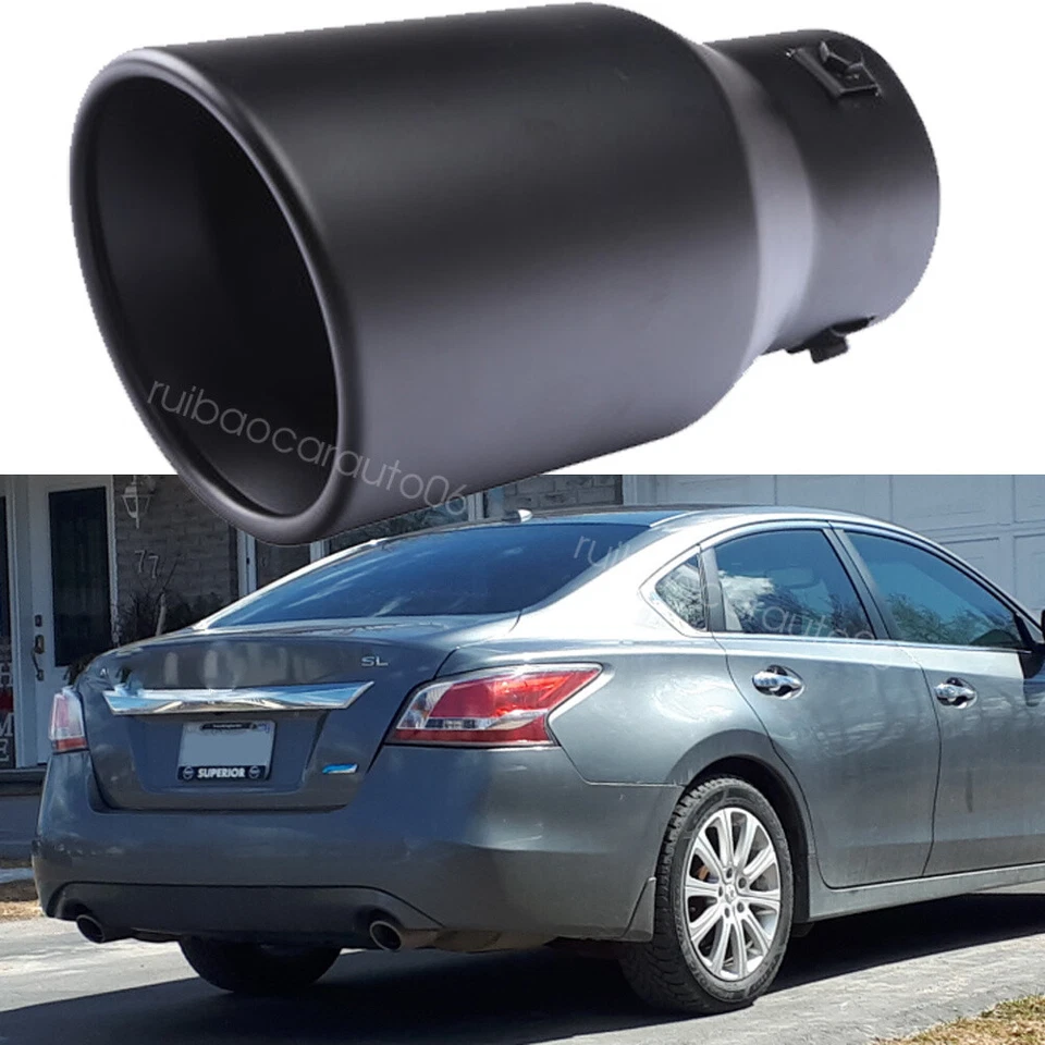 Black Exhaust Pipe Tip Rear Tail Throat Muffler StainlessSteel For Nissan Altima Foto 1 de 4