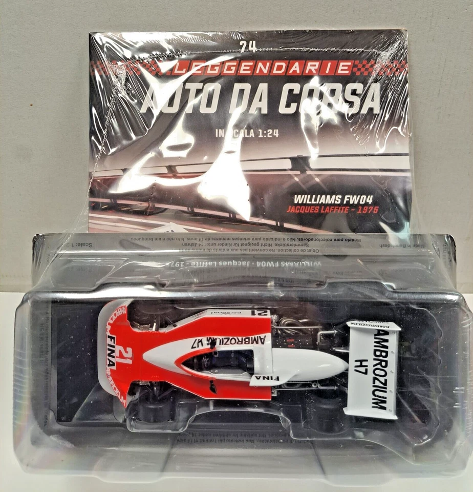 WILLIAMS FW04 JACQUES LAFFITE 1975 -LEGGENDARIE AUTO DA CORSA  N.74 SCALA 1:24 - Immagine 1 di 1