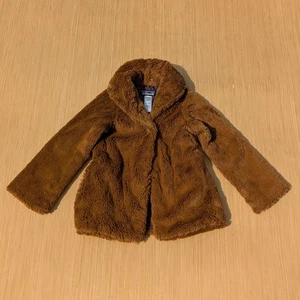 Patagonia Coat Girls' XS (5-6) Brown Faux Fur Cozy Winter Jacket - Picture 1 of 6