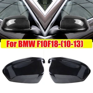 Gloss Black Side Mirror Cap Covers Fits 2011-2013 BMW F10 535i 550i 530d 528i , - Picture 1 of 7