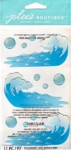 Jolee's VELLUM WAVES Stickers Swim Surf Summer Ocean Beach CHECK OUT MY AUCTIONS - Picture 1 of 1