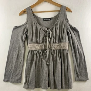 Top túnica corsé de lechera color luna para mujer talla L gris renacentista romántico - Imagen 1 de 9