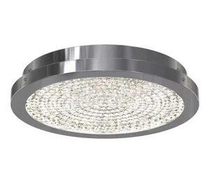 Artika Glam 13.5" 1-Light Chrome Modern LED Flush Mount Ceiling Light - Picture 1 of 7