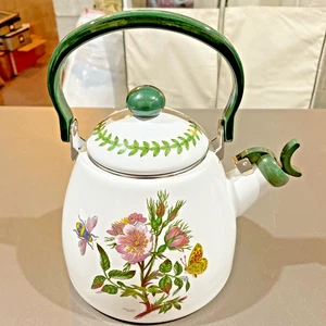 Portmeirion Wasserkocher Blumen Emaille Botanischer Garten grüner Griff EUC - Bild 1 von 5