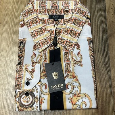 Pavini Exclusive Line 2xxl Long Sleeve Button Up Dress Shirt Brand New - Image 1 of 4