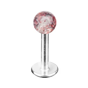 Lip piercing stud Labret Monroe Tragus piercing Multi Glitter ball - Picture 1 of 8