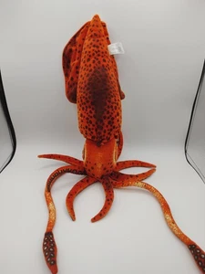 Fiesta Tintenfisch Plüschtier Stofftier realistisch gepunktet orange  - Bild 1 von 8