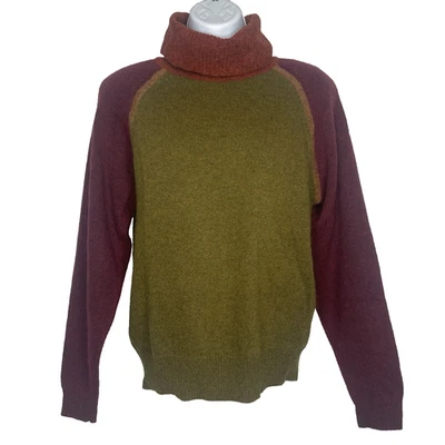 Suéter Vintage Años 80 Jeanne Pierre Cuello Alto Talla S PETITE Lana Angora Bloque de Color Foto 1 de 4