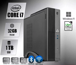 PC Windows 11 Office | Intel i7 3.9GHZ Turbo | 32GB DDR | 1 TB SSD USB 3 - Bild 1 von 5