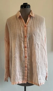 Camicia Eileen Fisher 100% lino con bottoni manica lunga manica a goccia taglia large - Foto 1 di 6