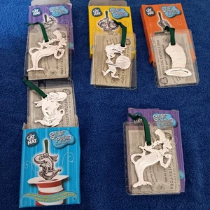 Juego de 4 adornos navideños enchapados en plata Dr. Seuss Cat in the Hat con Xtra 1 - Imagen 1 de 14