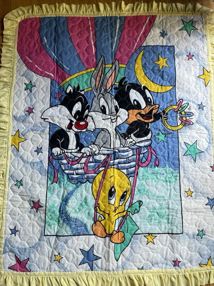 Manta Edredón Baby Looney Tunes Vintage Años 90 Piolín Bichos Conejito Lucas Guardería Foto 1 de 3