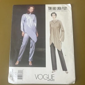 Pantaloni tunica vintage VOGUE modello cucito Tom Linda Platt #2577 taglia 14-16-18 UC/FF - Foto 1 di 6