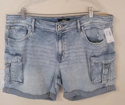 Maurices Edgely relaxed Boyfriend Denim Shorts distressed (Size:18W) 41"W 6" L - Image 1 of 4