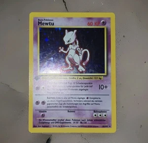 Mewtwo 1st Edition Base Set Holo Rare Pokemon Card GEM MINT (GERMAN) - Picture 1 of 5