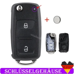Klapp Schlüssel Gehäuse 2 Tasten Rohling für VW Amarok T5 T6 Seat Skoda + CR2032 - Bild 1 von 9