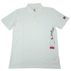 Fila Men's Essentials Pique Tennis Polo Short Sleeve 3 Buttons Size S White NWT - Picture 1 of 12