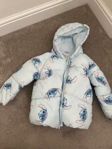 Blue Hooded Stitch Coat Age 2-3 years - Picture 1 of 4