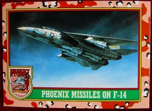 DESERT STORM - UK ISSUE - Card #23 - PHOENIX MISSILES ON F-14 - TOPPS - 1991 - Picture 1 of 2