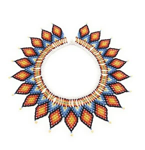 Handgefertigte kolumbianische Perlenkette - Tribal Statement Halskette, Medizin Hals - Bild 1 von 2