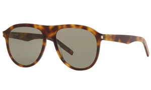 New SAINT LAURENT SL432 SLIM 002 57mm Glossy Havana Oversized Sunglasses Italy - Picture 1 of 3
