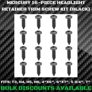 1968+ Mercury Montego Headlight Ring Retainer Bucket Exterior Trim Screws BLACK - Bild 1 von 3