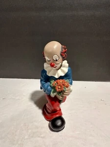 Original Gilde Clown kniend mit Blumenstrauß handbemalt. 4,5" - Bild 1 von 12