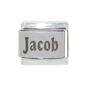Jacob - Name plain laser - fits 9mm classic Italian charm bracelets - Picture 1 of 1