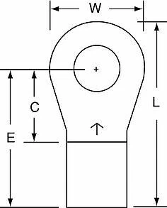3M 5/16" Stud Size 4 AWG Non-Insulated Brazed Seam Ring Terminal 100PK - Image 1 of 1