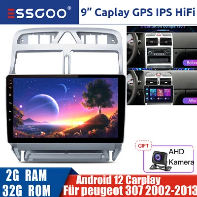 Für Peugeot 307 SW CC 2002-2013 Android 12 Autoradio GPS Navi WIFI 2+32G Carplay - Bild 1 von 4