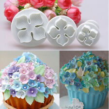 3 piezas hortensia fondant decoración de pasteles sugarcraft émbolo cortador molde de flores _cu