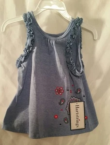 Girls Denim Blue Tank Top Dress 2 T Childrens New Kids Clothes NWT Flared Red - Picture 1 of 5