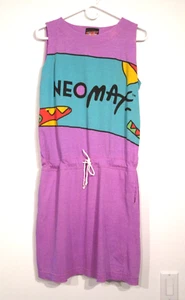 VINTAGE WOMENS PETER MAX 1980S NEOMAX JUMPER DRESS POCKETS MEMPHIS NEW WAVE F22 - Picture 1 of 14