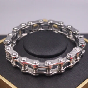 Pure S925 Sterling Silver Chain 8mm Bicycle Anchor Link Bracelet 36-37g 7.5inch - Picture 1 of 9